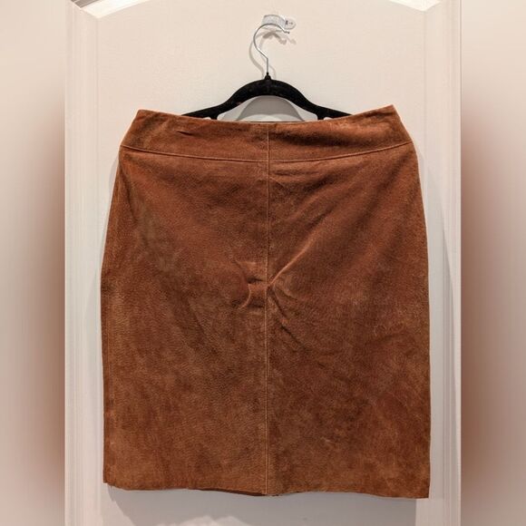 Justin Taylor Genuine Suede Mini Skirt Light Academia Size 3/4 - Picture 2 of 6